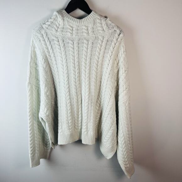 Haven Well Within Merino Cashmere Cable Knit Hoodie XXL Sweater Oversized Drop - Picture 2 of 8